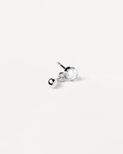Water Silver Single Stud Earring -Fashion Accessories 4 PG02 027 U alt2 scaled