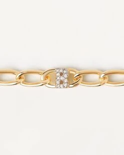 Letter B Chain Bracelet 10 Letter B Chain Bracelet -Fashion Accessories 4 PU01 539 alt1 scaled