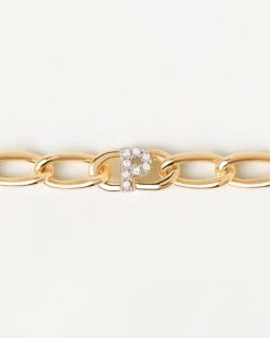 Letter P Chain Bracelet 10 Letter P Chain Bracelet -Fashion Accessories 4 PU01 553 alt1 scaled