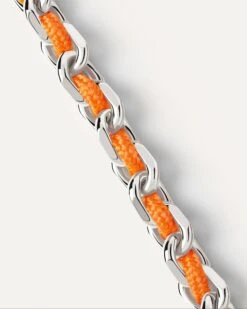 Tangerine Rope And Chain Silver Bracelet -Fashion Accessories 4 PU02 686 U alt5 scaled