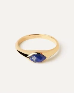Lapis Lazuli Nomad Stamp Ring -Fashion Accessories 5 AN01 A49 alt2 scaled
