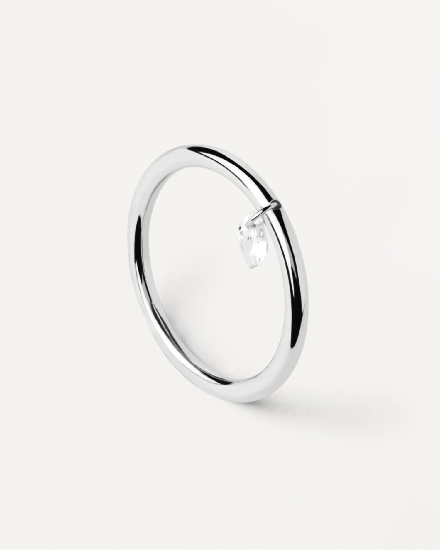 Rain Solitary Silver Ring 5 Rain Solitary Silver Ring - Image 5