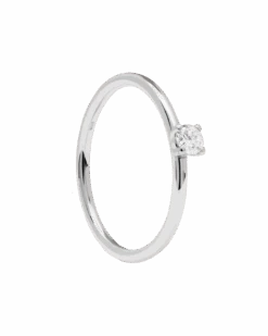 Diamonds And White Gold Solitaire Mini Ring -Fashion Accessories 5 AN06 011 scaled