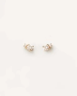 Diamonds And Gold Solitaire Duo Studs