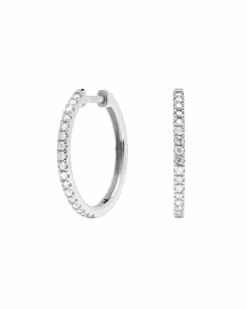 Diamonds And White Gold Eternity Medium Hoops -Fashion Accessories 5 AR06 016 U scaled