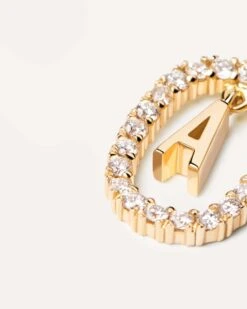 Diamonds And Gold Letter A Necklace -Fashion Accessories 5 CO05 006 U alt3 scaled