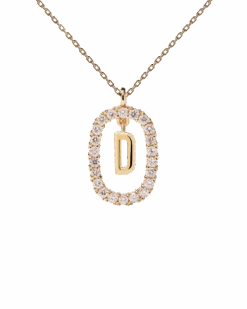 Diamonds And Gold Letter D Necklace -Fashion Accessories 5 CO05 009 U scaled