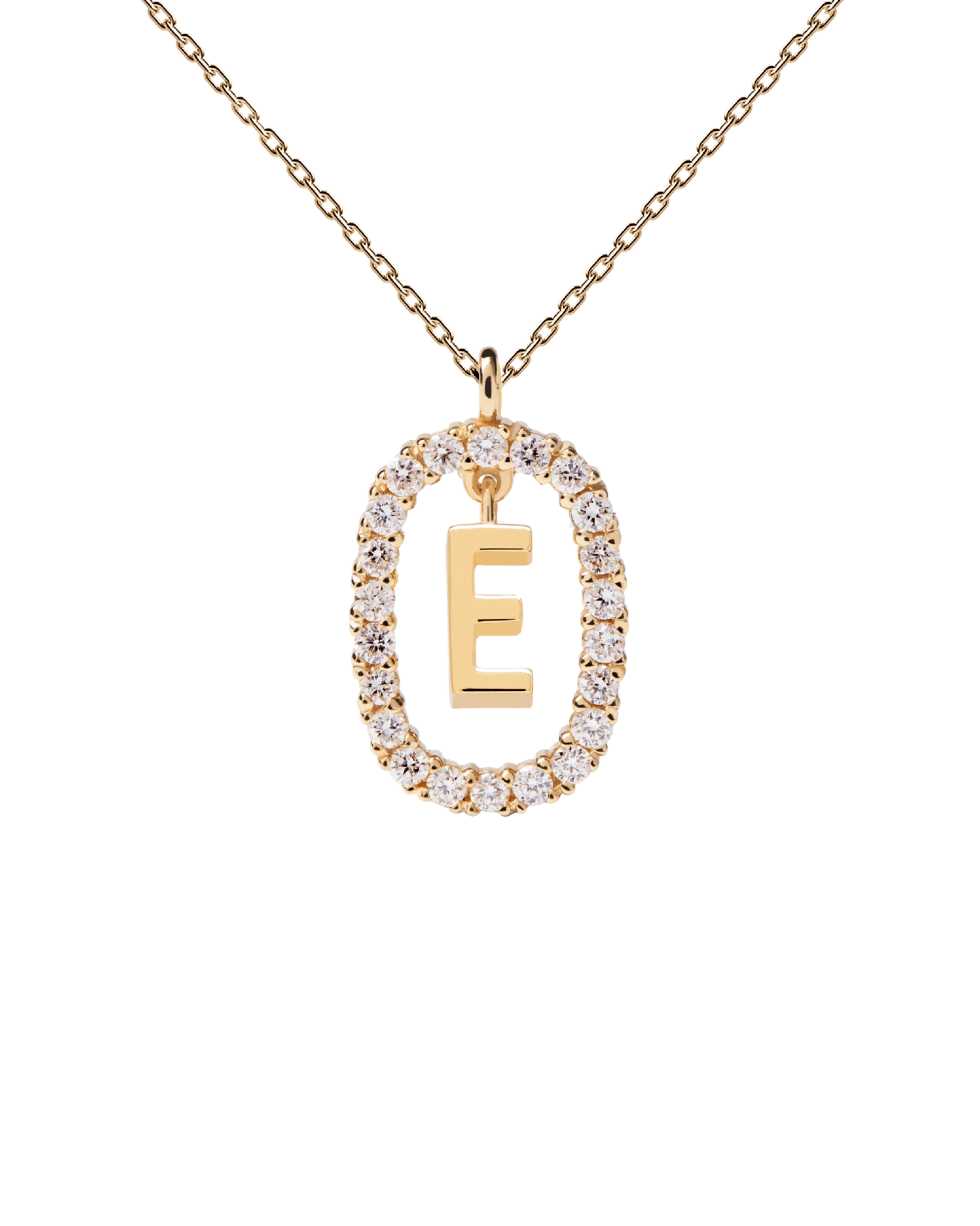 Diamonds And Gold Letter E Necklace 5 Diamonds And Gold Letter E Necklace - Image 5