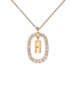 Diamonds And Gold Letter H Necklace -Fashion Accessories 5 CO05 013 U scaled