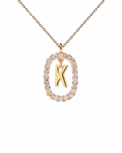 Diamonds And Gold Letter K Necklace -Fashion Accessories 5 CO05 016 U scaled
