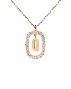 Diamonds And Gold Letter Q Necklace -Fashion Accessories 5 CO05 022 U scaled