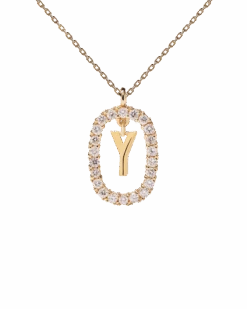 Diamonds And Gold Letter Y Necklace -Fashion Accessories 5 CO05 030 U scaled