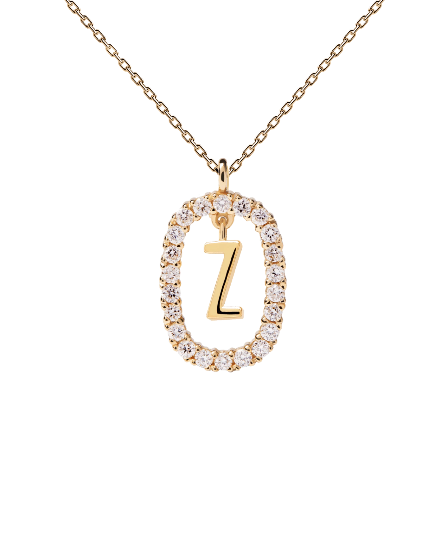 Diamonds And Gold Letter Z Necklace 5 Diamonds And Gold Letter Z Necklace - Image 5