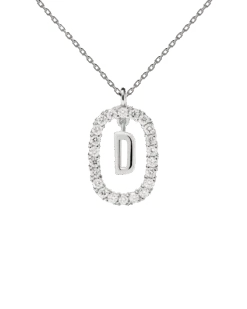 Diamonds And White Gold Letter D Necklace -Fashion Accessories 5 CO06 009 U scaled