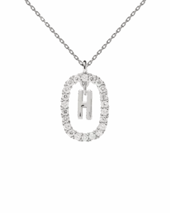 Diamonds And White Gold Letter H Necklace -Fashion Accessories 5 CO06 013 U scaled