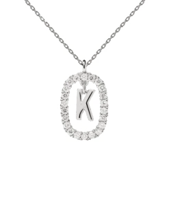 Diamonds And White Gold Letter K Necklace -Fashion Accessories 5 CO06 016 U scaled