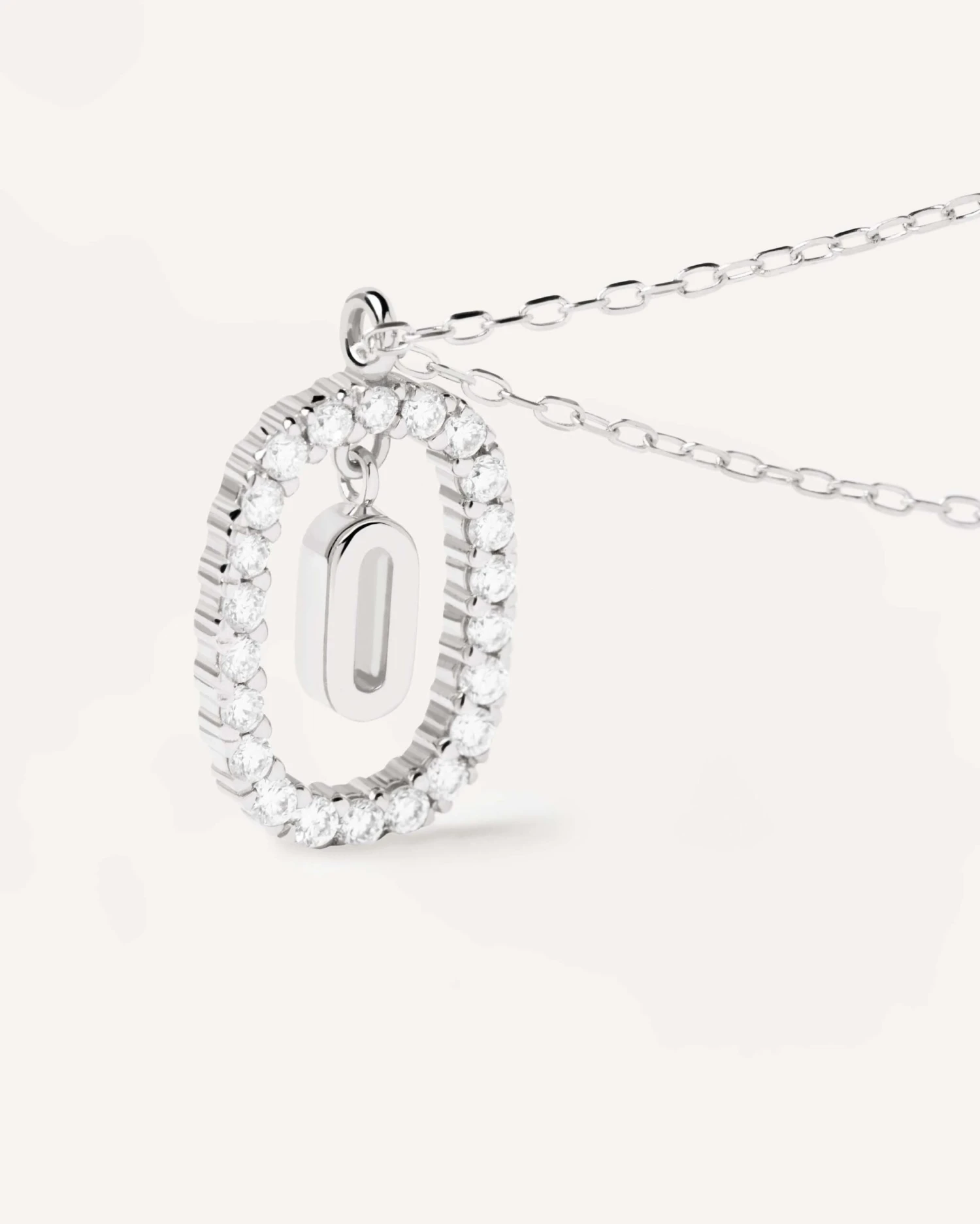 Diamonds And White Gold Letter O Necklace 5 Diamonds And White Gold Letter O Necklace - Image 5