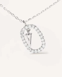 Diamonds And White Gold Letter V Necklace -Fashion Accessories 5 CO06 027 U alt2 scaled