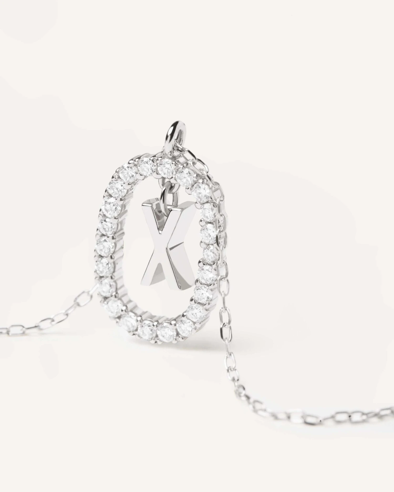 Diamonds And White Gold Letter X Necklace 5 Diamonds And White Gold Letter X Necklace - Image 5