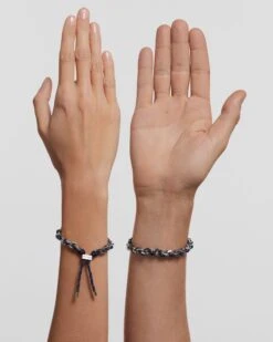 Midnight Rope And Chain Silver Bracelet 14 Midnight Rope And Chain Silver Bracelet -Fashion Accessories 5 PU02 687 U beauty2 scaled