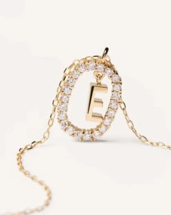 Diamonds And Gold Letter E Necklace 15 Diamonds And Gold Letter E Necklace -Fashion Accessories 6 CO05 010 U alt2 scaled