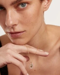 Diamonds And Gold Letter M Necklace -Fashion Accessories 6 CO05 018 U 4 scaled