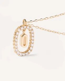 Diamonds And Gold Letter O Necklace -Fashion Accessories 6 CO05 020 U alt2 scaled