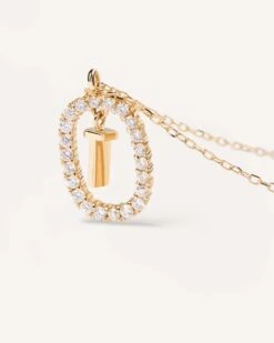 Diamonds And Gold Letter T Necklace -Fashion Accessories 6 CO05 025 U alt2 scaled