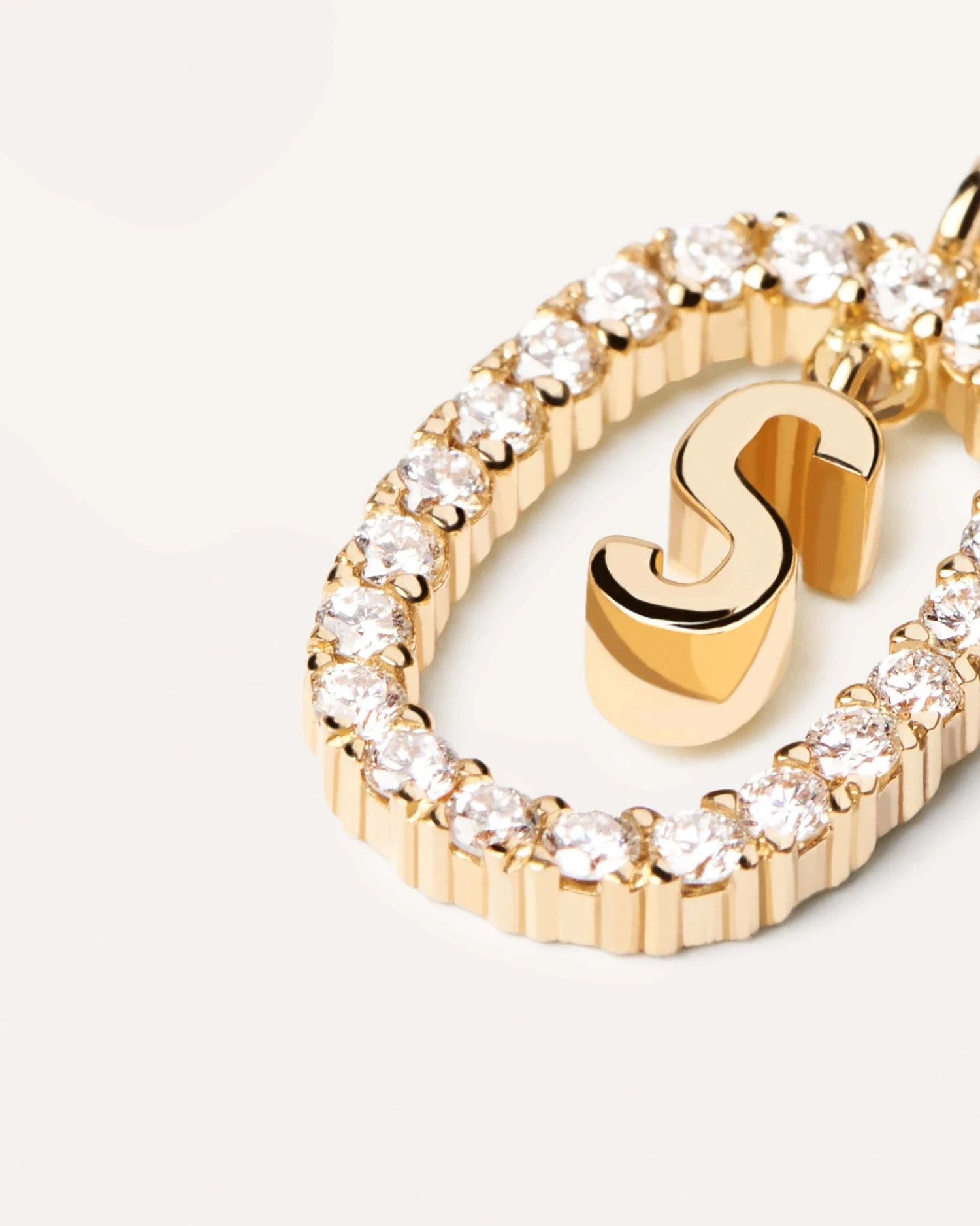 Diamonds And Gold Letter S Necklace 6 Diamonds And Gold Letter S Necklace - Image 6