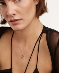 Diamonds And White Gold Letter B Necklace -Fashion Accessories 6 CO06 007 U 3 scaled