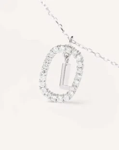 Diamonds And White Gold Letter L Necklace -Fashion Accessories 6 CO06 017 U alt2 scaled