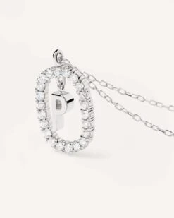 Diamonds And White Gold Letter P Necklace -Fashion Accessories 6 CO06 021 U alt2 scaled
