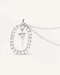 Diamonds And White Gold Letter Y Necklace -Fashion Accessories 6 CO06 030 U alt2 scaled