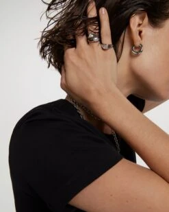 Octagon Shimmer Stamp Silver Ring -Fashion Accessories 6 IMAGEN 8719 scaled