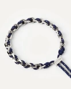 Midnight Rope And Chain Silver Bracelet 15 Midnight Rope And Chain Silver Bracelet -Fashion Accessories 6 PU02 687 U alt1 scaled