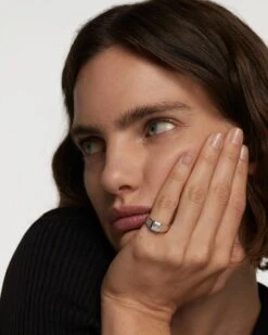 Square Shimmer Stamp Silver Ring -Fashion Accessories 7 AN02 984 beauty2 scaled