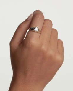 Triangle Shimmer Stamp Silver Ring -Fashion Accessories 7 AN02 986 U beauty1 scaled