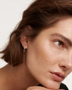 Diamonds And White Gold Eternity Medium Hoops -Fashion Accessories 7 AR06 016 U 2 scaled