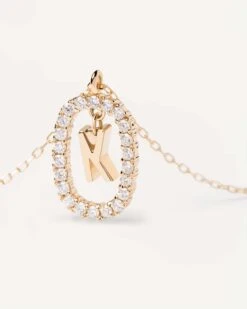 Diamonds And Gold Letter K Necklace -Fashion Accessories 7 CO05 016 U alt2 scaled