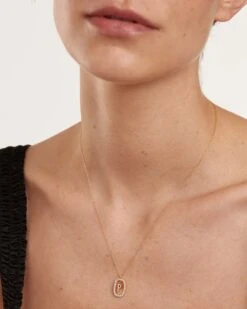 Diamonds And Gold Letter P Necklace -Fashion Accessories 7 CO05 021 U 3 scaled