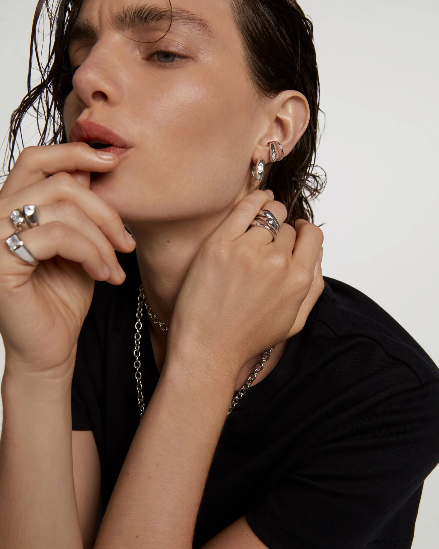 Kali Silver Hoop Earrings 6 Kali Silver Hoop Earrings - Image 6