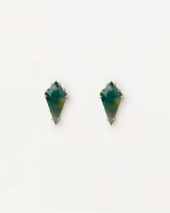Akiro Moss Agate Single Earring -Fashion Accessories 7 PG01 681 U alt2 scaled