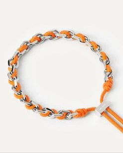 Tangerine Rope And Chain Silver Bracelet -Fashion Accessories 7 PU02 686 U alt1 scaled