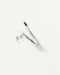 Aqua Solitaire Silver Ring -Fashion Accessories 8 AN02 959 U alt1 scaled