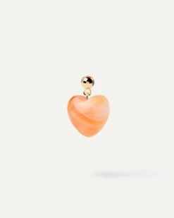 Orange Agate Heart Charm