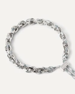Sky Rope And Chain Silver Bracelet -Fashion Accessories 8 PU02 682 U alt1 scaled