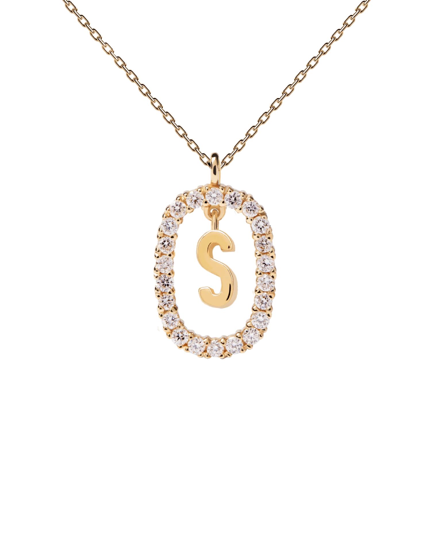 Diamonds And Gold Letter S Necklace 9 Diamonds And Gold Letter S Necklace - Image 9