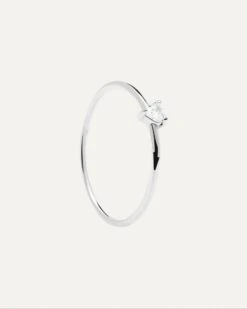 White Heart Ring Silver