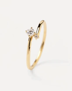 Diamonds And Gold Duo Ring -Fashion Accessories AN05 009 alt1
