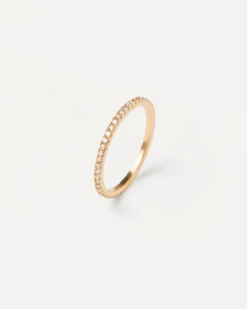 Diamonds And Gold Eternity Mini Ring -Fashion Accessories AN05 015 Alt2